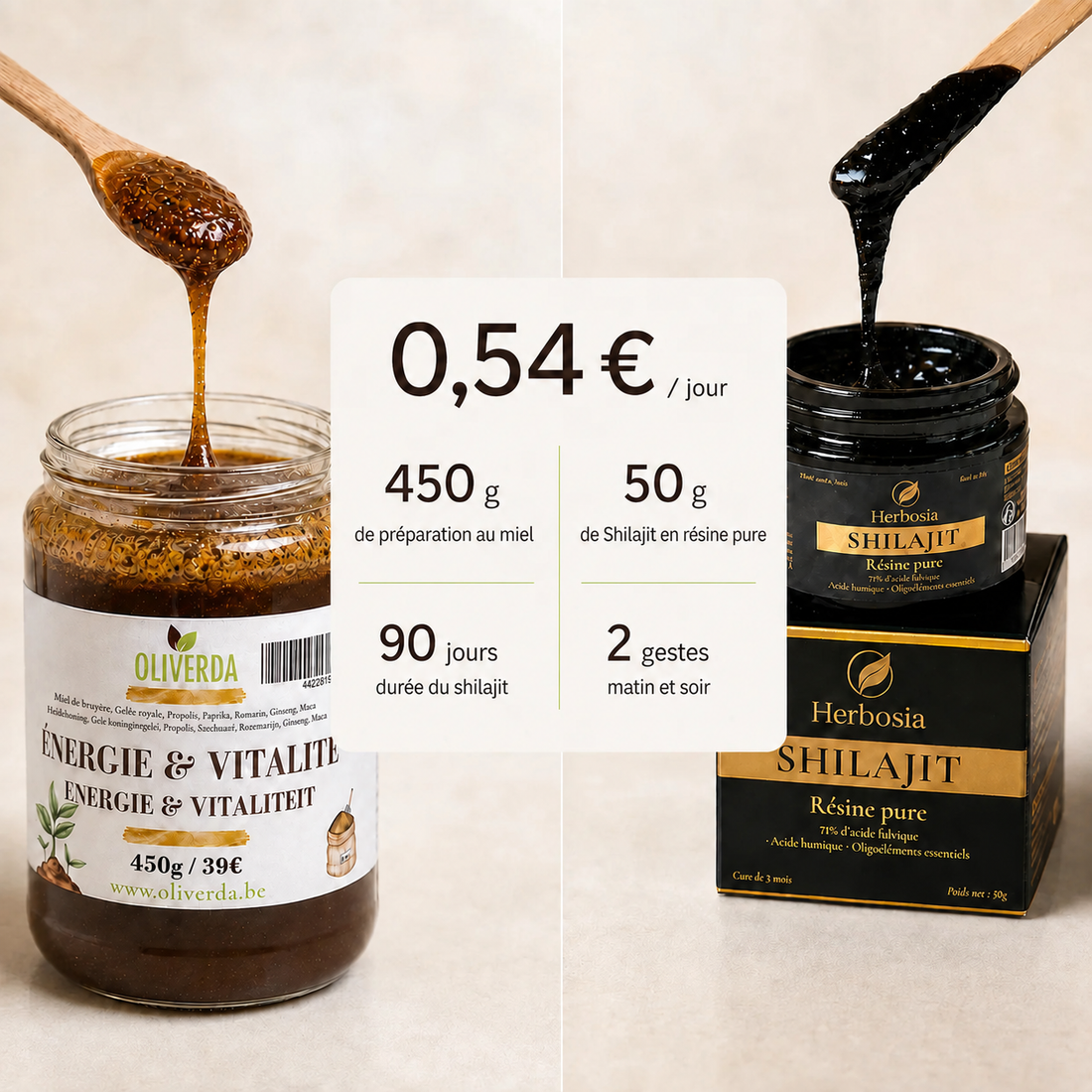 Cure Énergie & Vitalité — Shilajit + Miel Actif Oliverda