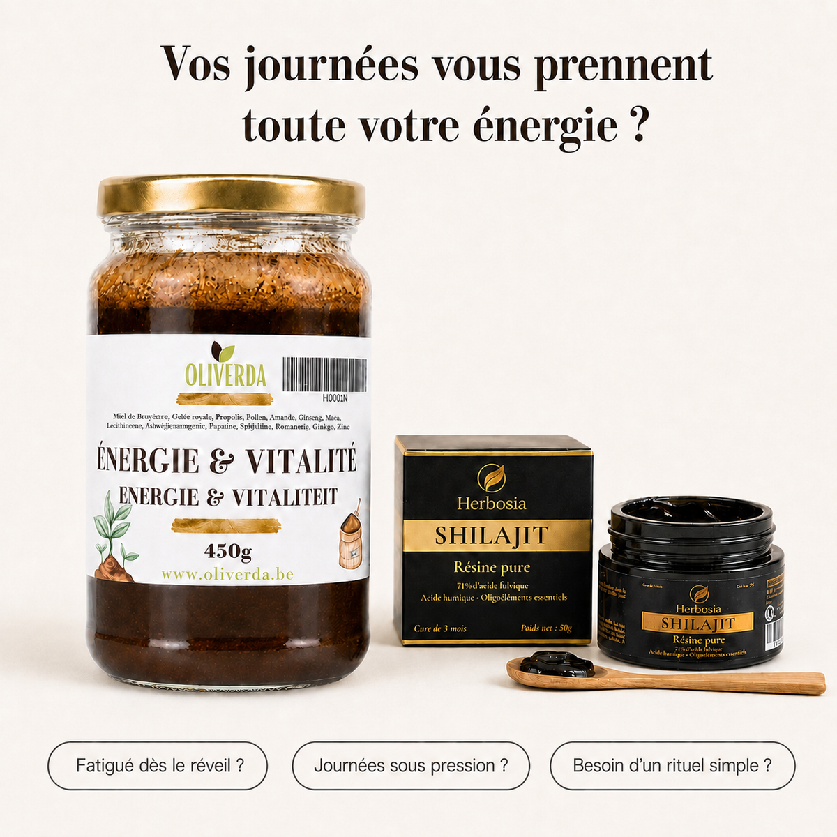 Cure Énergie & Vitalité — Shilajit + Miel Actif Oliverda